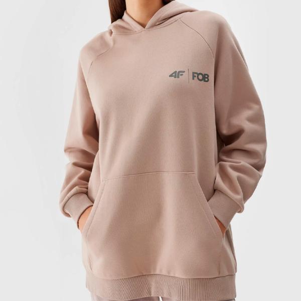 Толстовка для женщин 4F PULLOVER HOODIE Осень - Зима/ Бежевый photo 2
