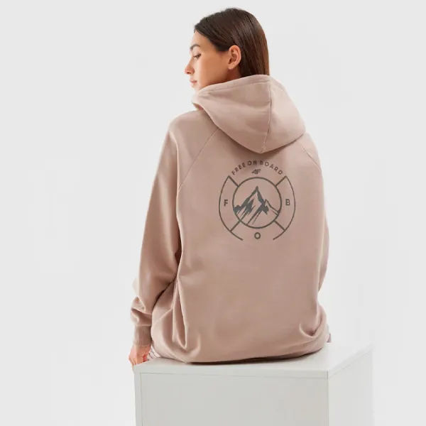 Толстовка для женщин 4F PULLOVER HOODIE Осень - Зима/ Бежевый photo 4