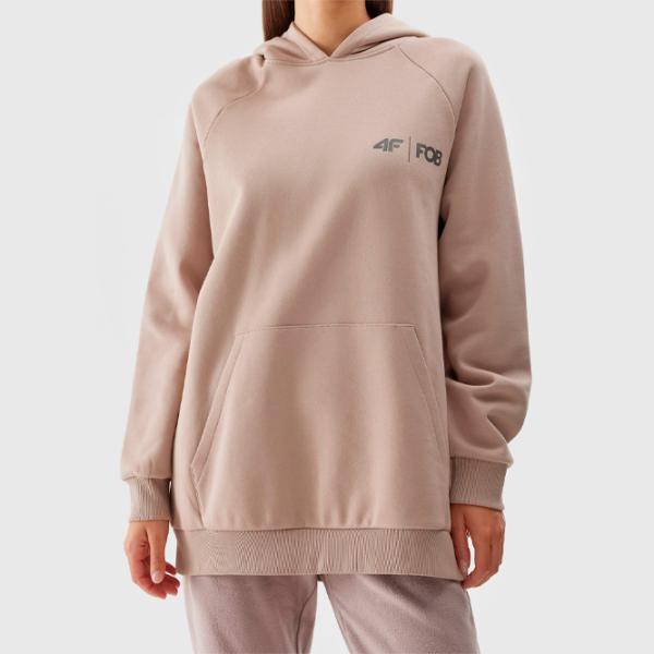 Толстовка для женщин 4F PULLOVER HOODIE Осень - Зима/ Бежевый photo 5