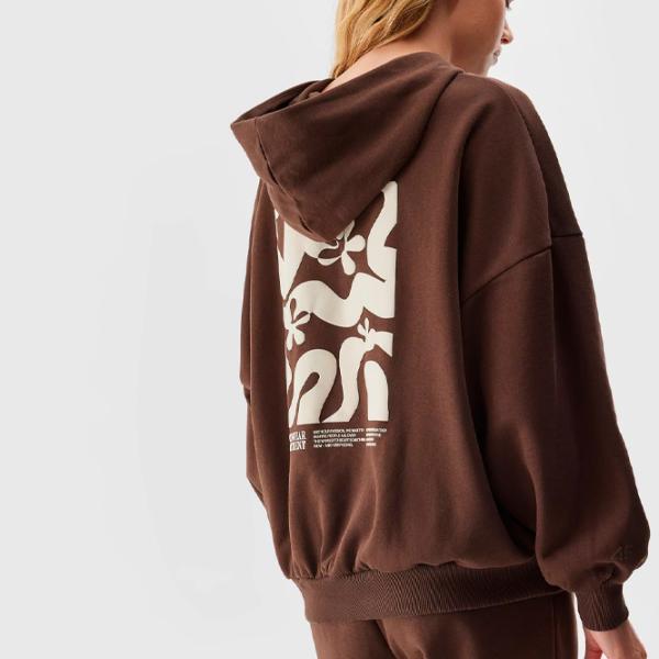 Hanorac pentru femei 4F PULLOVER HOODIE Toamnă - iarnă/ Brown photo 4