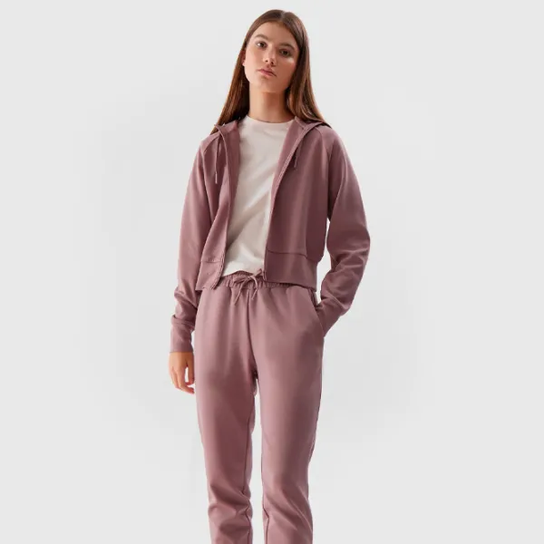 Толстовка для женщин 4F CROP-TOP HOODIE Осень - Зима/ Бежевый photo 2