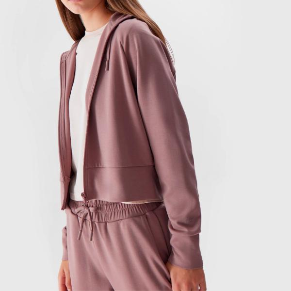 Толстовка для женщин 4F CROP-TOP HOODIE Осень - Зима/ Бежевый photo 3