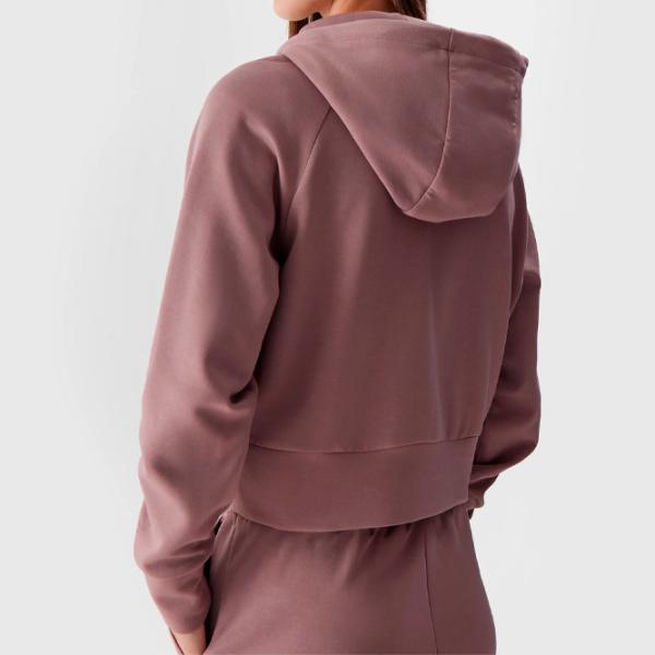 Толстовка для женщин 4F CROP-TOP HOODIE Осень - Зима/ Бежевый photo 4