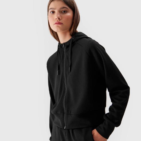 Толстовка для женщин 4F CROP-TOP HOODIE Осень - Зима/ Черный photo 2