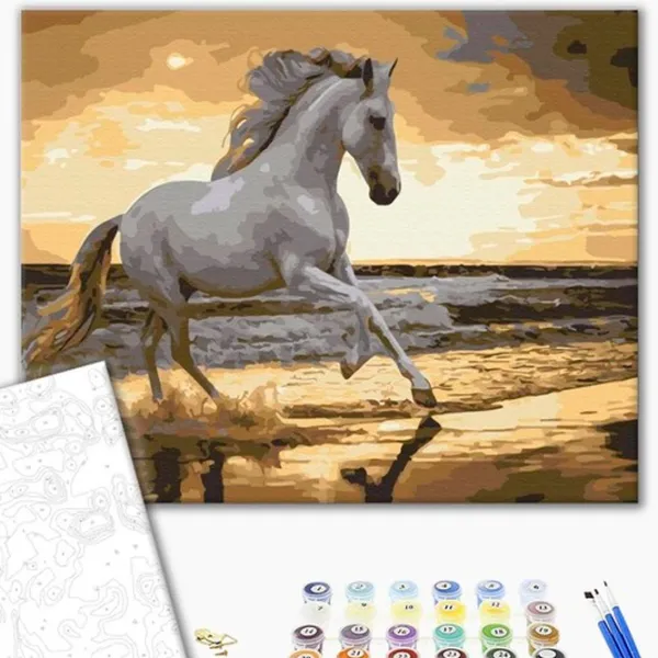 Картина по номерам BrushMe Бег рысью на побережье 50 x 40 см/ Горизонтальная photo 2