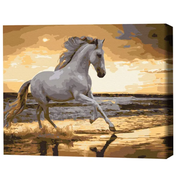 Картина по номерам BrushMe Бег рысью на побережье 50 x 40 см/ Горизонтальная photo 3