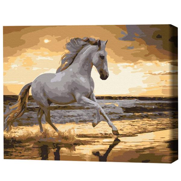 Картина по номерам BrushMe Бег рысью на побережье 50 x 40 см/ Горизонтальная photo 3