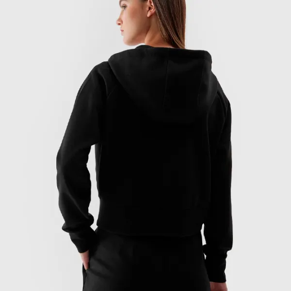 Hanorac pentru femei 4F CROP-TOP HOODIE Toamnă - iarnă/ Black photo 6
