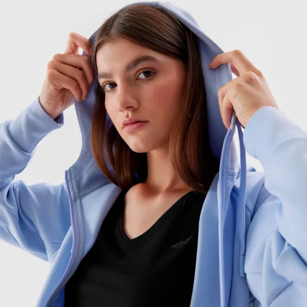 Hanorac pentru femei 4F CROP-TOP HOODIE Toamnă - iarnă/ Violet photo 3