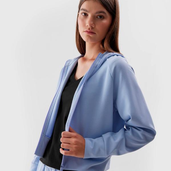 Hanorac pentru femei 4F CROP-TOP HOODIE Toamnă - iarnă/ Violet photo 6