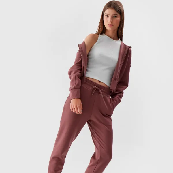 Hanorac pentru femei 4F CROP-TOP HOODIE Toamnă - iarnă/ Red photo 3