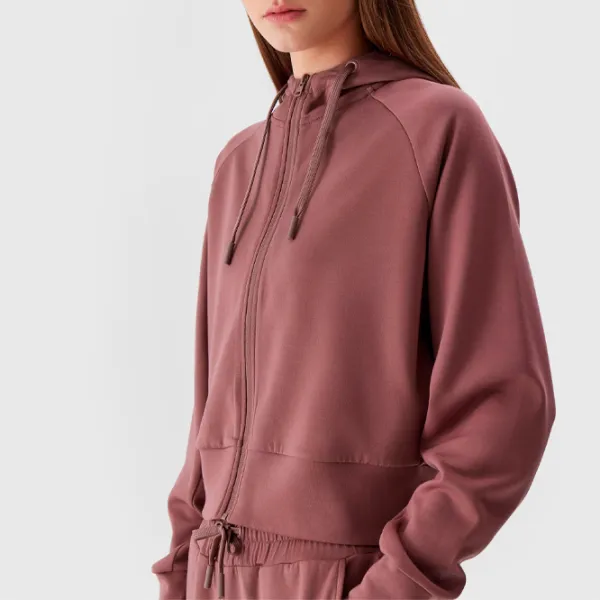 Толстовка для женщин 4F CROP-TOP HOODIE Осень - Зима/ Красный photo 2