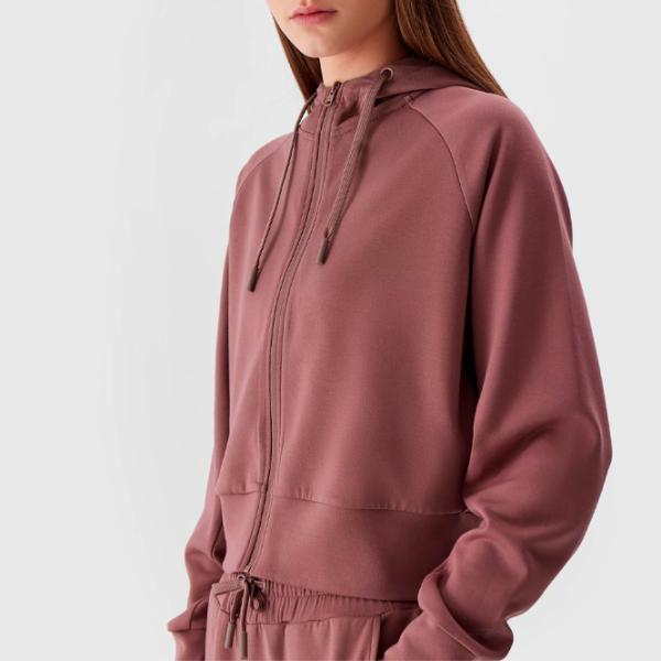 Толстовка для женщин 4F CROP-TOP HOODIE Осень - Зима/ Красный photo 2