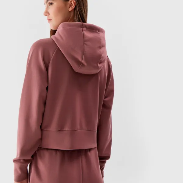 Толстовка для женщин 4F CROP-TOP HOODIE Осень - Зима/ Красный photo 4