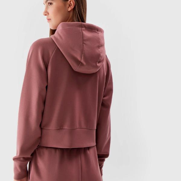 Толстовка для женщин 4F CROP-TOP HOODIE Осень - Зима/ Красный photo 4