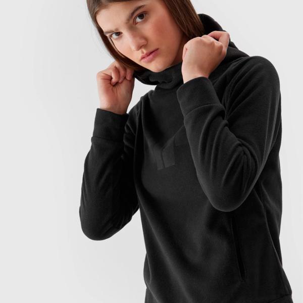 Толстовка для женщин 4F REGULAR HOODED FLEECE Осень - Зима/ Черный photo 3