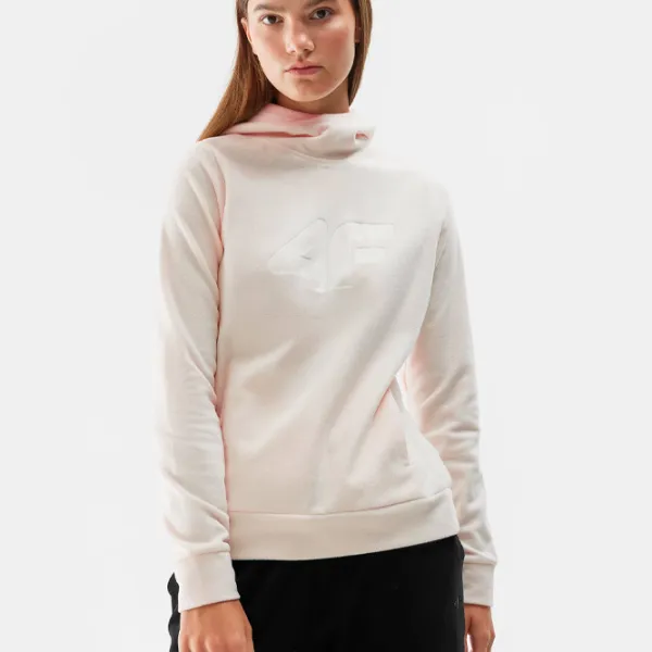 Hanorac pentru femei 4F REGULAR HOODED FLEECE Toamnă - iarnă/ Beige photo 3
