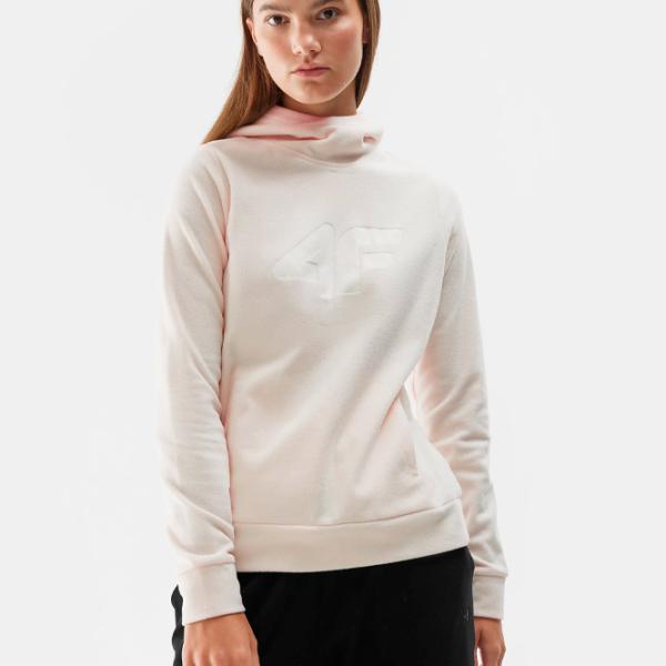 Hanorac pentru femei 4F REGULAR HOODED FLEECE Toamnă - iarnă/ Beige photo 3