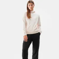 Hanorac pentru femei 4F REGULAR HOODED FLEECE Toamnă - iarnă/ Beige photo 4