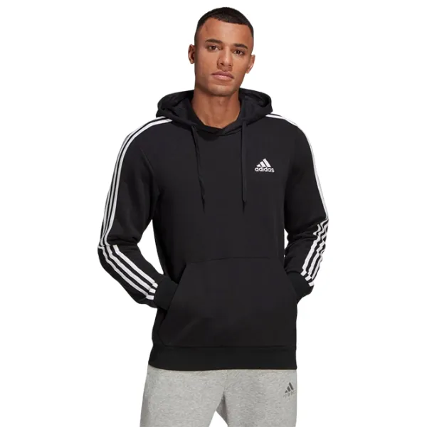 Hanorac pentru bărbați Adidas Essentials 3 Stripes French Terry Drept/ Black photo 2