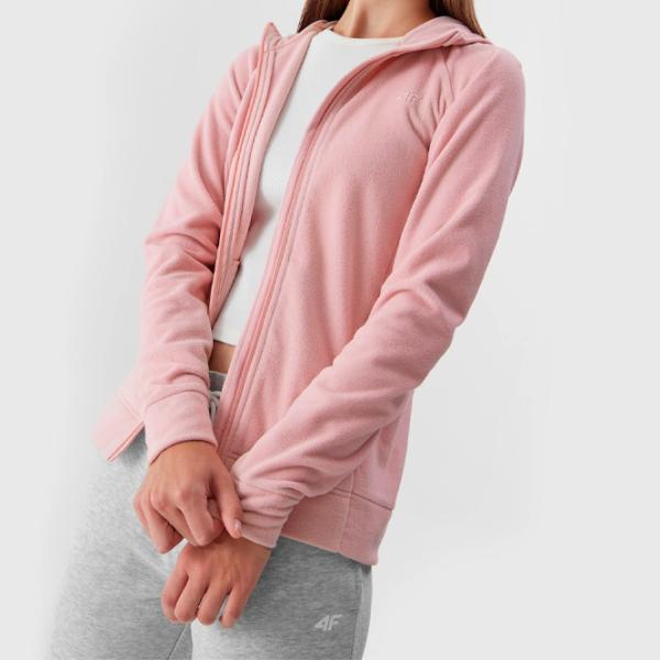 Hanorac pentru femei 4F REGULAR HOODED FLEECE Toamnă - iarnă/ Pink photo 3