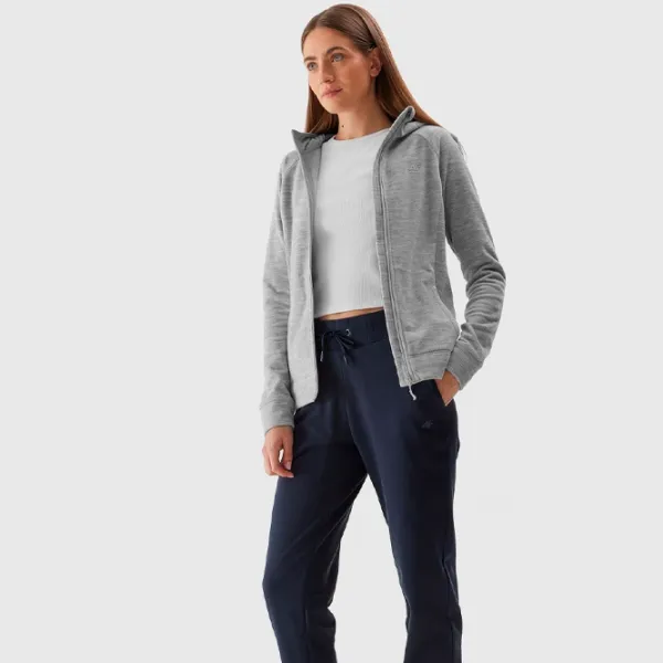 Толстовка для женщин 4F REGULAR HOODED FLEECE Осень - Зима/ Серый photo 4