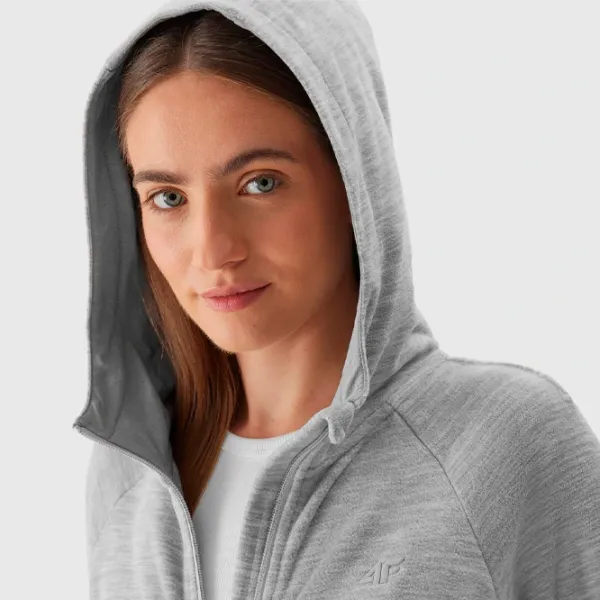 Толстовка для женщин 4F REGULAR HOODED FLEECE Осень - Зима/ Серый photo 7
