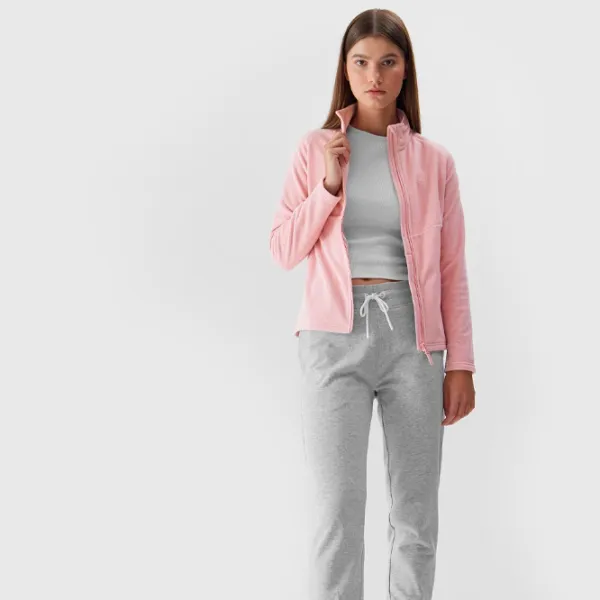 Hanorac pentru femei 4F REGULAR FLEECE WITH STAND-UP COLLAR Toamnă - iarnă/ Pink photo 6