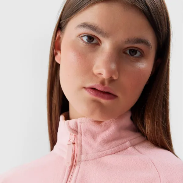 Hanorac pentru femei 4F REGULAR FLEECE WITH STAND-UP COLLAR Toamnă - iarnă/ Pink photo 7