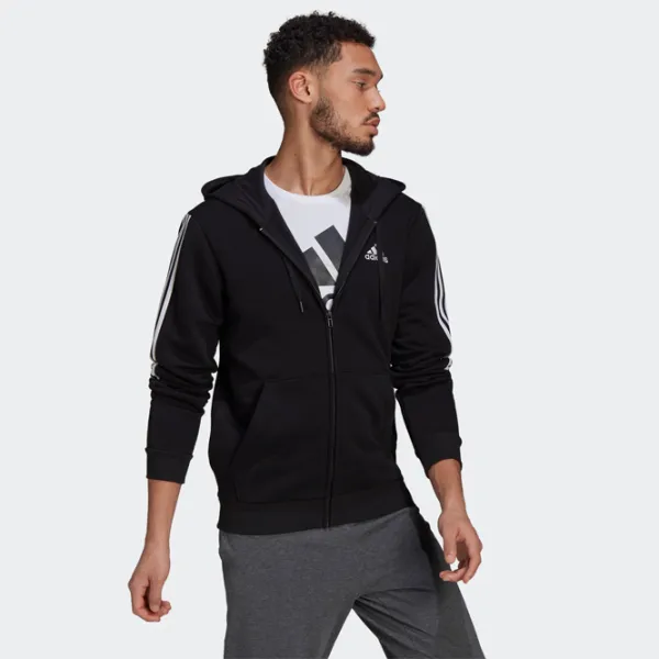 Hanorac pentru bărbați Adidas Fleece Cut 3S Full Zip Drept/ Black photo 4