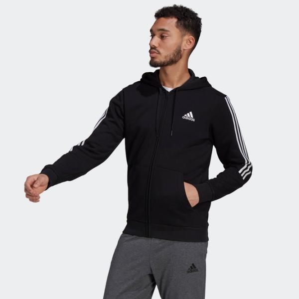 Hanorac pentru bărbați Adidas Fleece Cut 3S Full Zip Drept/ Black photo 2