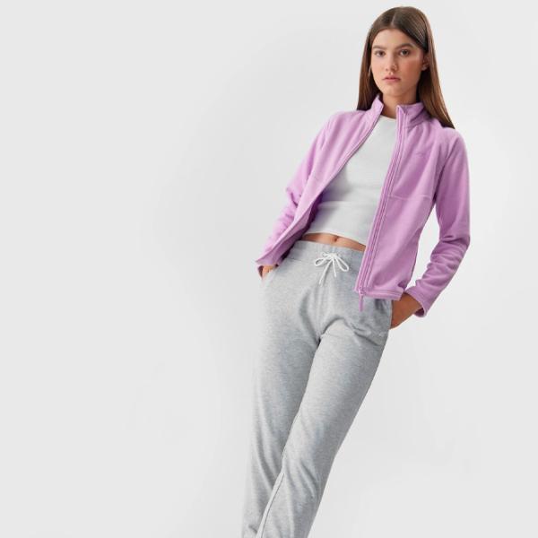 Hanorac pentru femei 4F REGULAR FLEECE WITH STAND-UP COLLAR Toamnă - iarnă/ Violet photo 4