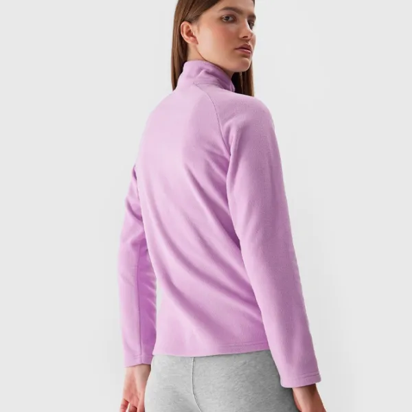 Hanorac pentru femei 4F REGULAR FLEECE WITH STAND-UP COLLAR Toamnă - iarnă/ Violet photo 5