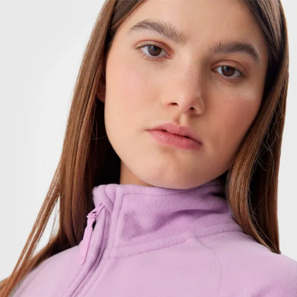 Hanorac pentru femei 4F REGULAR FLEECE WITH STAND-UP COLLAR Toamnă - iarnă/ Violet photo 7