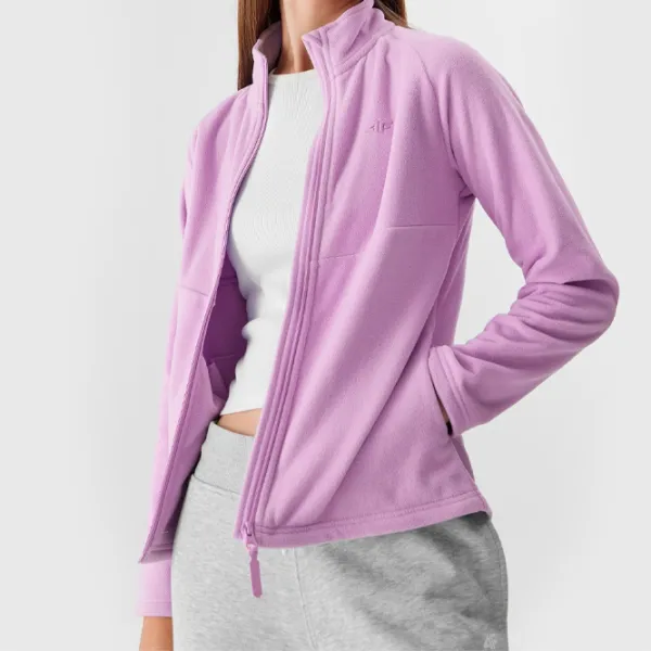 Hanorac pentru femei 4F REGULAR FLEECE WITH STAND-UP COLLAR Toamnă - iarnă/ Violet photo 6