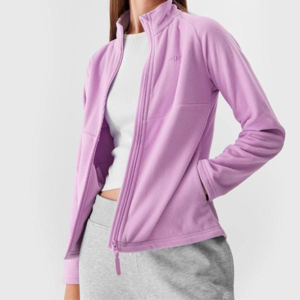 Hanorac pentru femei 4F REGULAR FLEECE WITH STAND-UP COLLAR Toamnă - iarnă/ Violet photo 6