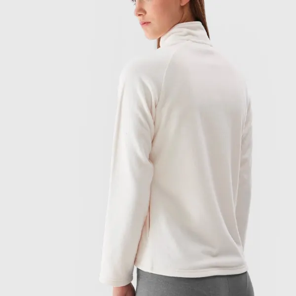 Hanorac pentru femei 4F REGULAR FLEECE WITH STAND-UP COLLAR Toamnă - iarnă/ Beige photo 8