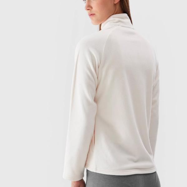 Hanorac pentru femei 4F REGULAR FLEECE WITH STAND-UP COLLAR Toamnă - iarnă/ Beige photo 8