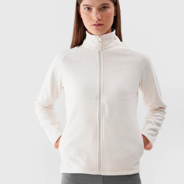 Толстовка для женщин 4F REGULAR FLEECE WITH STAND-UP COLLAR Осень - Зима/ Бежевый photo 5