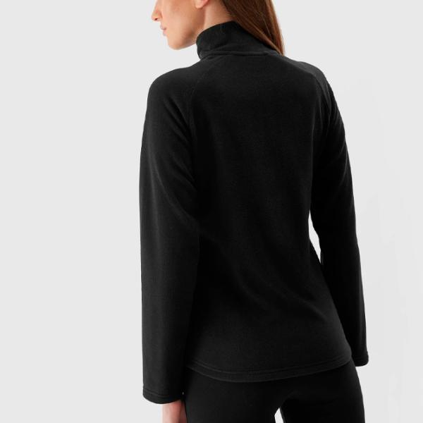 Hanorac pentru femei 4F REGULAR FLEECE WITH STAND-UP COLLAR Toamnă - iarnă/ Black photo 6