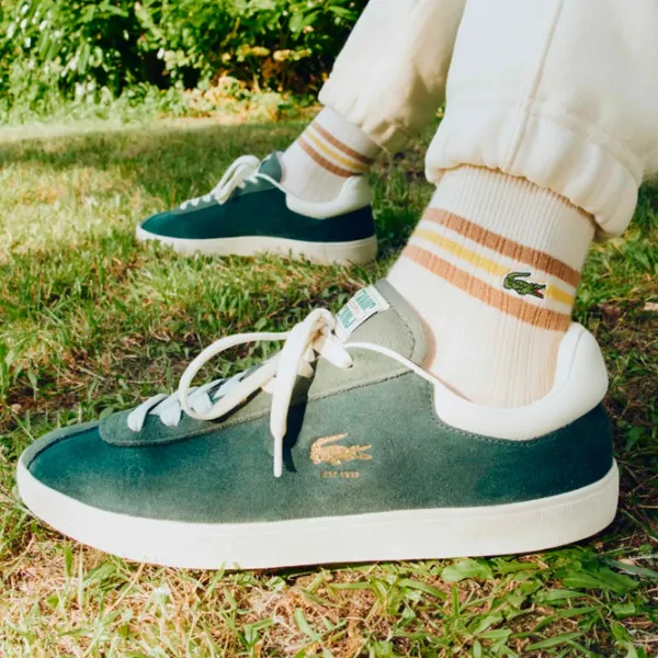 Ghete pentru bărbați Lacoste Baseshot Leather Heel Pop 45 / Green photo 6