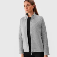 Hanorac pentru femei 4F REGULAR FLEECE WITH STAND-UP COLLAR Toamnă - iarnă/ Gray photo 3