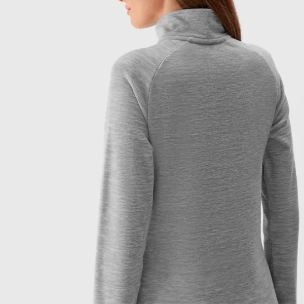 Толстовка для женщин 4F REGULAR FLEECE WITH STAND-UP COLLAR Осень - Зима/ Серый photo 4