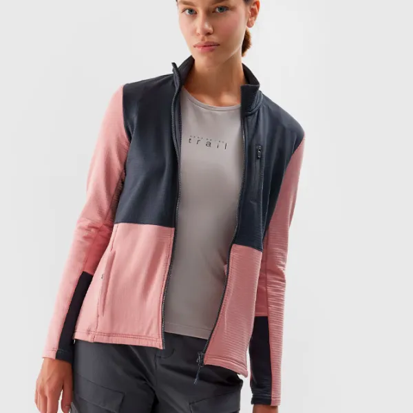 Толстовка для женщин 4F REGULAR FLEECE WITH STAND-UP COLLAR Осень - Зима/ Розовый photo 7