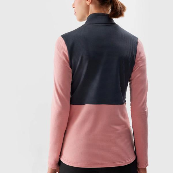 Hanorac pentru femei 4F REGULAR FLEECE WITH STAND-UP COLLAR Toamnă - iarnă/ Pink photo 2