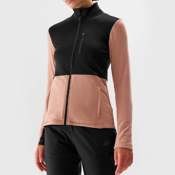 Hanorac pentru femei 4F REGULAR FLEECE WITH STAND-UP COLLAR Toamnă - iarnă/ Brown photo 3