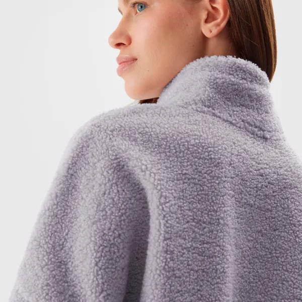 Толстовка для женщин 4F SHERPA FLEECE WITH STAND-UP COLLAR Осень - Зима/ Фиолетовый photo 6