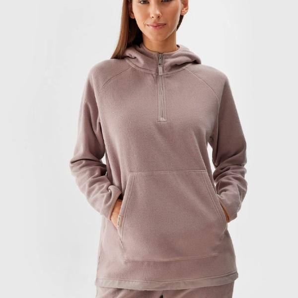 Толстовка для женщин 4F REGULAR HOODED FLEECE Осень - Зима/ Бежевый photo 2