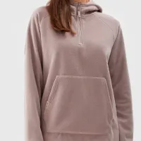 Hanorac pentru femei 4F REGULAR HOODED FLEECE Toamnă - iarnă/ Beige photo 6