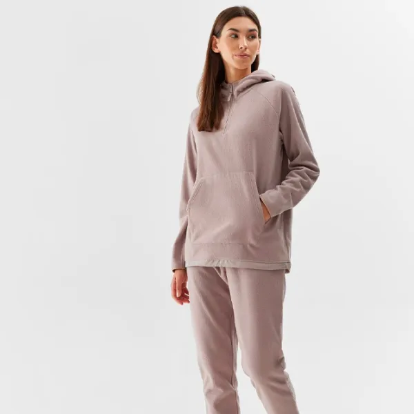 Толстовка для женщин 4F REGULAR HOODED FLEECE Осень - Зима/ Бежевый photo 3